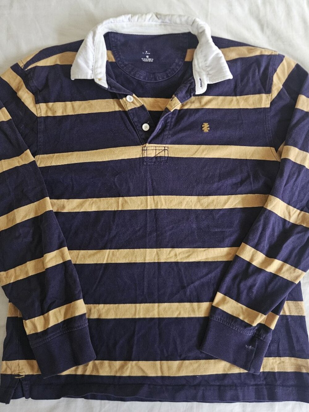 Striped Navy and Yellow Rugby Shirt